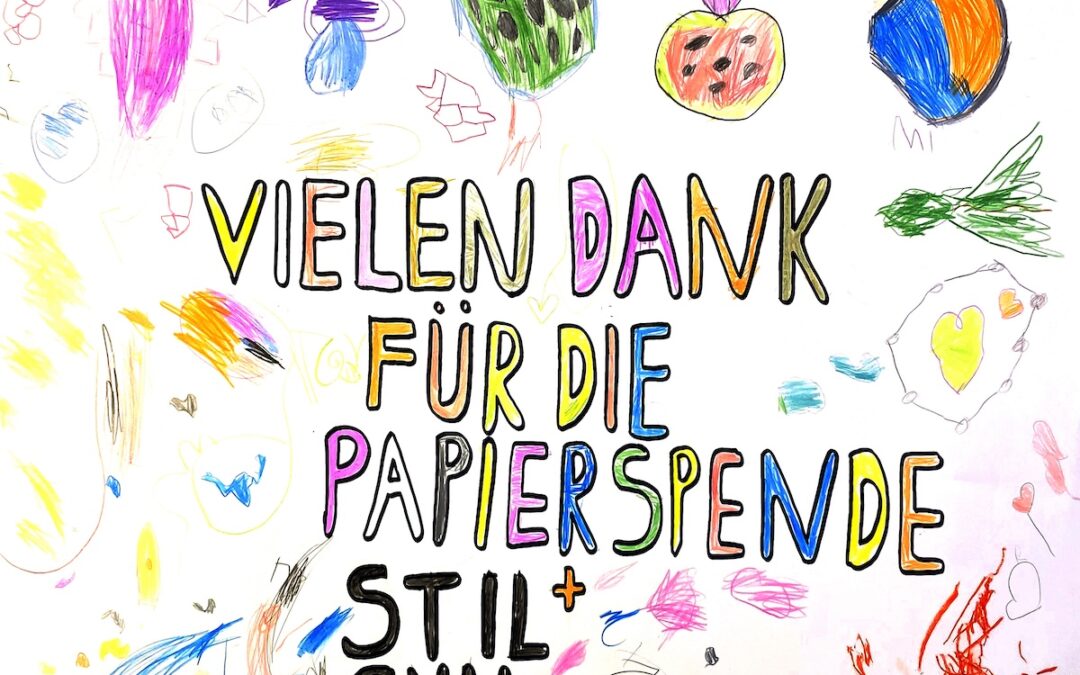Kreativer Dank für eine Papierspende